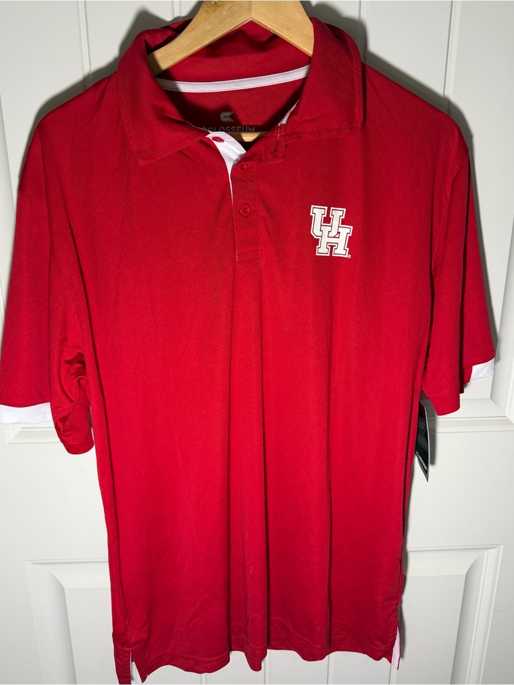 University of Houston Cougars Polo Shirt Men’s Large Red Colosseum NWT